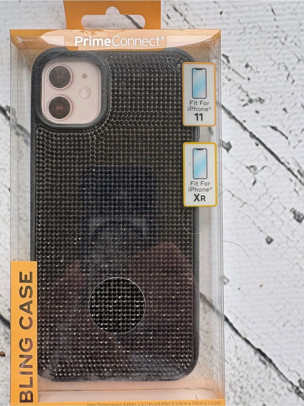 PrimeConnect Bling Case iPhone 11/XR Black Rhinestone NWT